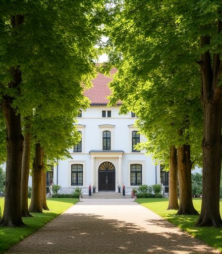 Odrestaurowany ogród przy zabytkowym dworku na Mazowszu